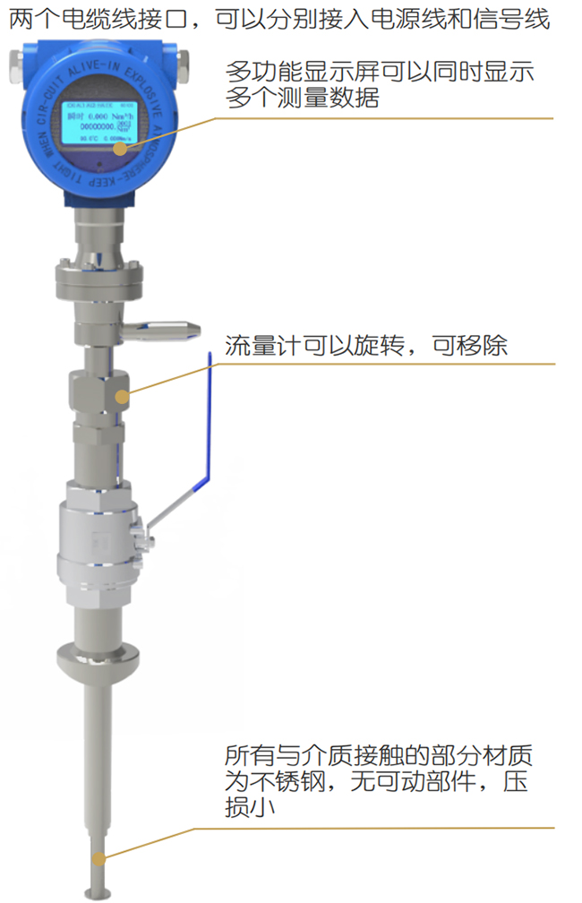 高溫型熱式氣體質(zhì)量流量計結(jié)構(gòu)圖